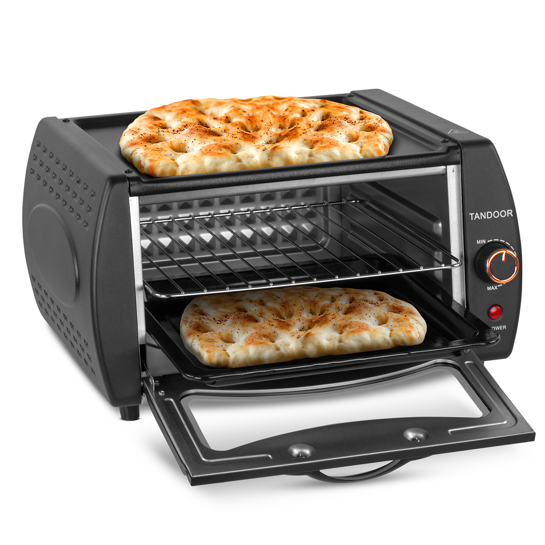 ZMC Mini Tandoor 2100W 22L - Minibackofen für Lahmacun, Pizza, Naan und Brot. Inklusive Backblech und Grillrost. Kompakt, leistungsstark, schnelles Aufheizen