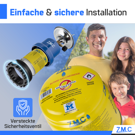 ZMC Butan Gas Kartusche Gaskartuschen Stechkartusche Für Campingkocher Gaskocher 190g C200 EN417 für alle Stechkartuschengeräte, Lötbrenner