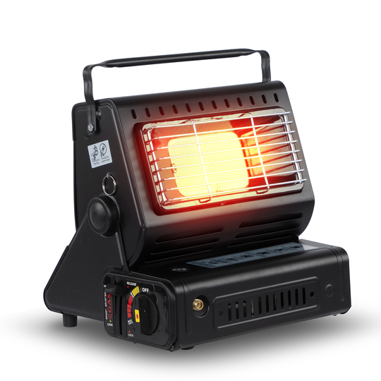 ZMC 2-in-1 Tragbare Gasheizung und Gaskocher mit LPG Anschluss + Gaskartuschen 227g, Camping Heizung 1,3 kW, mobile Gasheizer für Outdoor mit Piezozündung