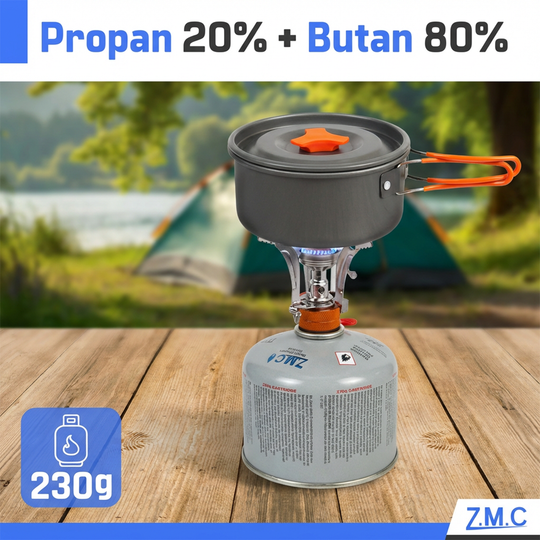 Schraubkartusche 230g Butan Propan Mix | 7/16" Eurogewinde UN2037, 485ml Camping Gas Kartusche für Gaskocher, Gasbrenner & Outdoor Geräte, passend für Weber Grill