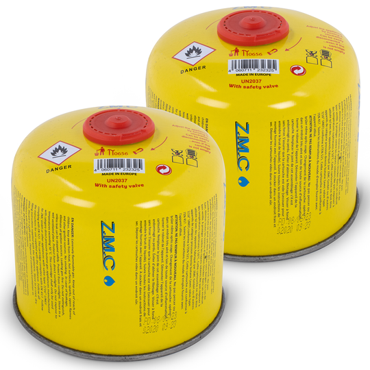 ZMC Propan Butan Gaskartuschen 300g, Schraubventil Eurogewinde 7/16", Ventilkartuschen 600ml, mit Sicherheits-Verschlussautomatik, Universal einsetzbar