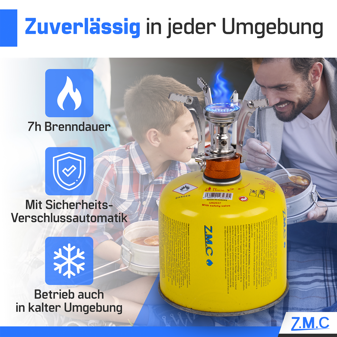 ZMC Camping Gas Kartusche 300g Propan-Butan 600ml, Schraubventil Gaskartusche mit 7/16" EN417 Eurogewinde, sicher & kompakt, ideal für Gaskocher, Abflammgeräte, Löten & Outdoor Aktivitäten
