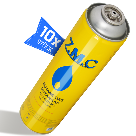 ZMC Butangas Kartuschen 330g, Schraubkartusche mit Butan/ Propan Gas 600 ml, Universal Gaskartusche EN417 Ventilkartusche mit Schraubverschluss
