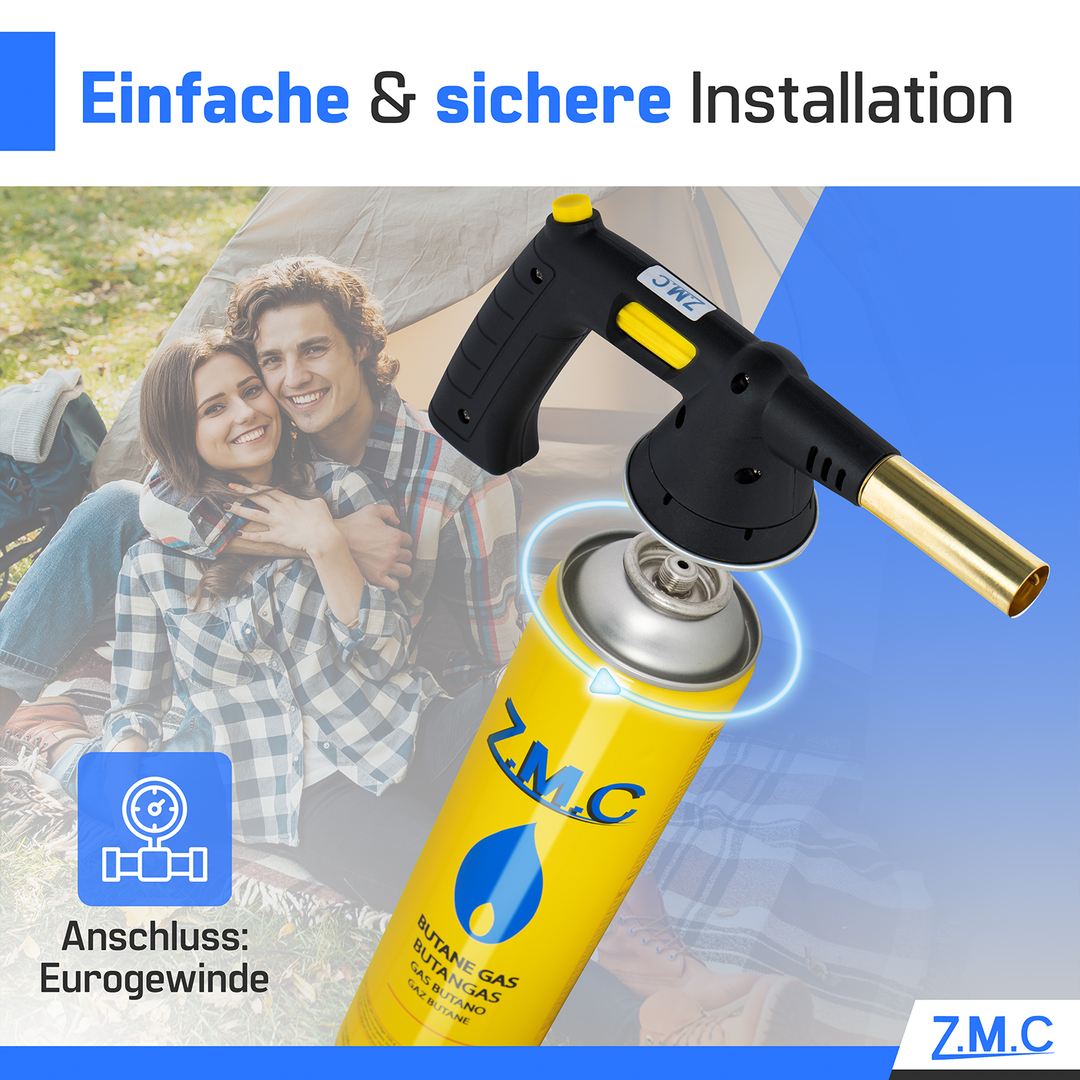ZMC Butangas Kartuschen 330g, Schraubkartusche mit Butan/ Propan Gas 600 ml, Universal Gaskartusche EN417 Ventilkartusche mit Schraubverschluss