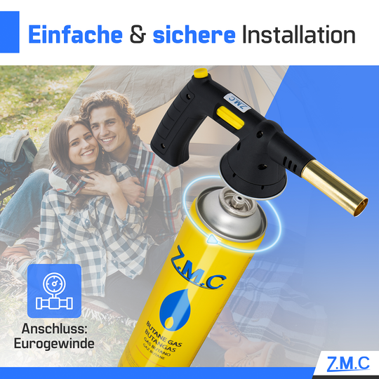 ZMC Butangas Kartuschen 330g, Schraubkartusche mit Butan/ Propan Gas 600 ml, Universal Gaskartusche EN417 Ventilkartusche mit Schraubverschluss