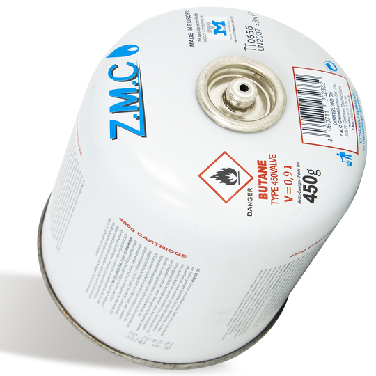 ZMC Butangas Kartuschen 450g, Schraubkartusche mit Butan/ Propan Gas 900 ml, Universal Gaskartusche EN417 Ventilkartusche mit Schraubverschluss