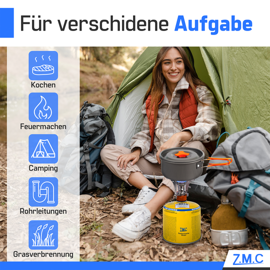 Gaskartusche 500g 990ml Propan/Butan 80/20 | Schraubkartusche 7/16" Eurogewinde & Sicherheitsventil – passend für Weber Gasgrill, Campingkocher & Gasbrenner