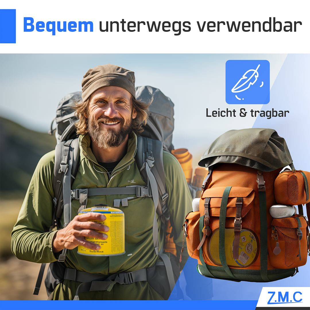 Gaskartusche 500g 990ml Propan/Butan 80/20 | Schraubkartusche 7/16" Eurogewinde & Sicherheitsventil – passend für Weber Gasgrill, Campingkocher & Gasbrenner