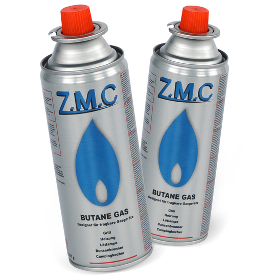 ZMC Butan Gaskartuschen 227g, Typ MSF-1a, Universal Gaskartusche mit Bajonett Anschluss für Campingkocher, Gasheizung, Gasbrenner, Unkrautbrenner
