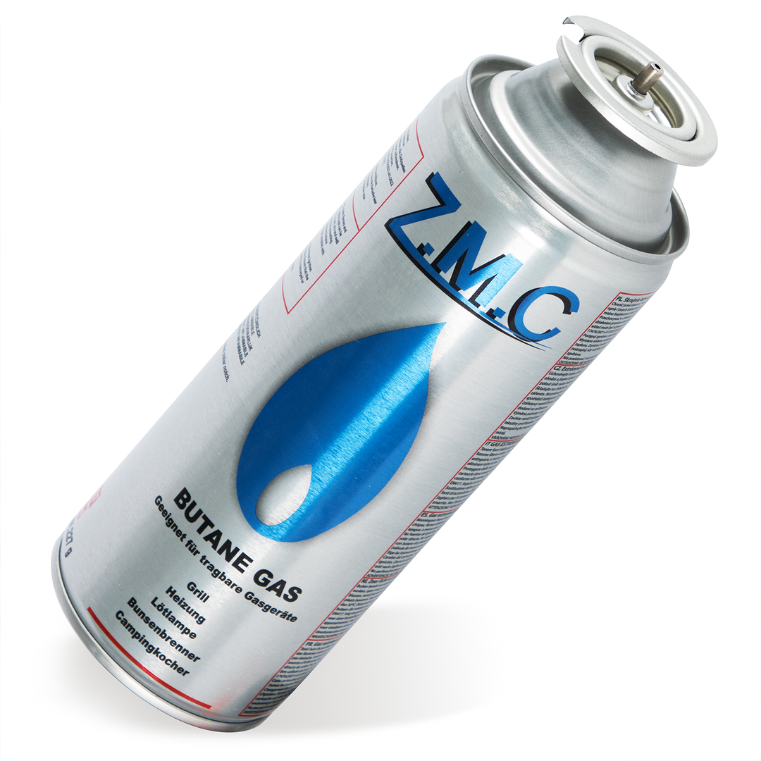ZMC Butan Gaskartuschen 227g, Typ MSF-1a, Universal Gaskartusche mit Bajonett Anschluss für Campingkocher, Gasheizung, Gasbrenner, Unkrautbrenner