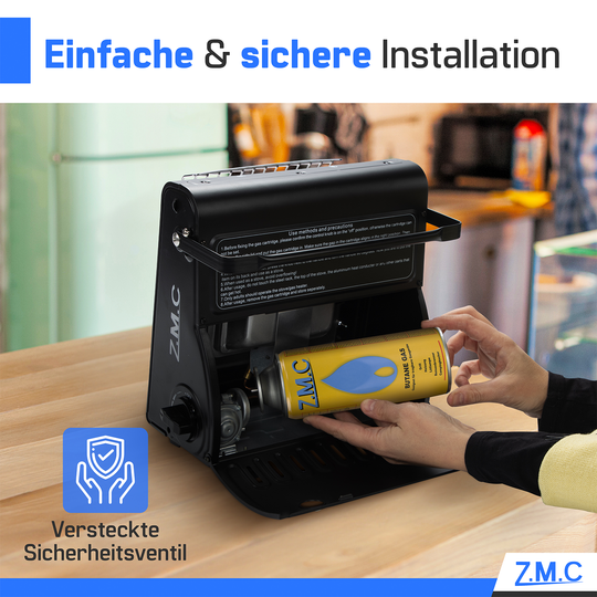 ZMC Butan Gaskartuschen 227g, Typ MSF-1a, Universal Gaskartusche mit Bajonett Anschluss für Campingkocher, Lötbrenner, Gasbrenner, Unkrautbrenner
