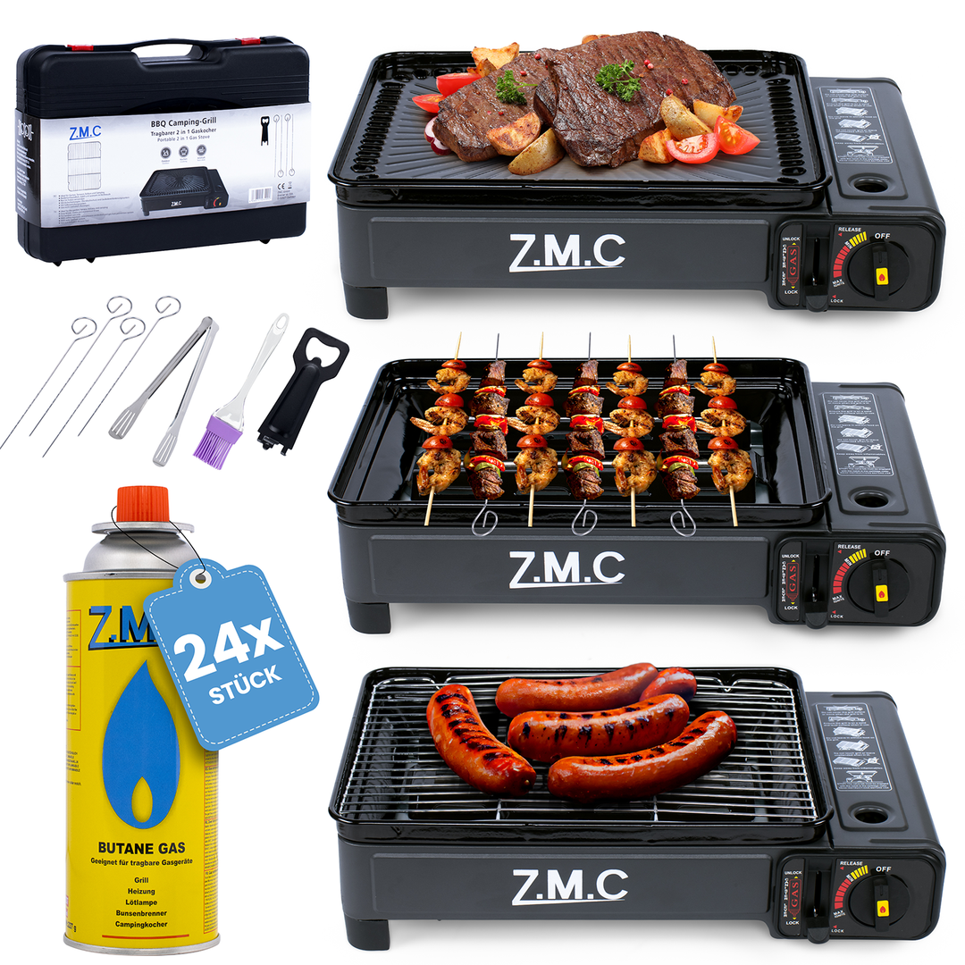 camping kartuschen gasgrill 2-in-1 Campingkocher & Gasgrill