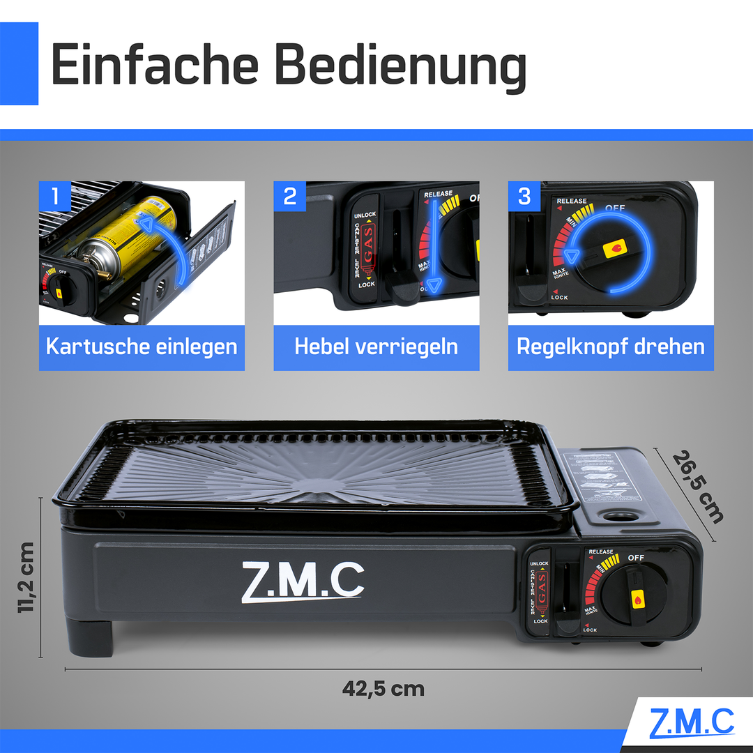 camping gasgrill mit kartusche 2-in-1 Campingkocher & Gasgrill