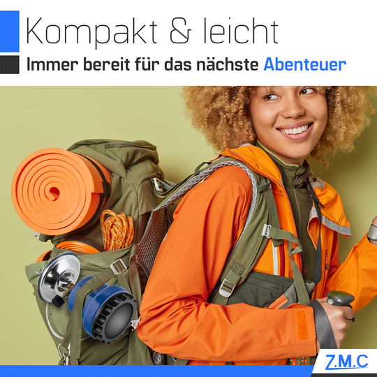 ZMC Campingkocher 1110W mit Gaskartuschen 190g, tragbarer Gaskocher & Kohleanzünder, Kartuschenkocher für Stechkartuschen, ideal für Camping, Reisen & Outdoor
