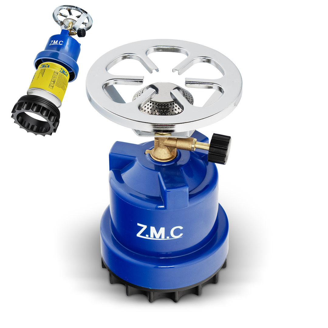ZMC Campingkocher 1110W mit Gaskartuschen 190g, tragbarer Gaskocher & Kohleanzünder, Kartuschenkocher für Stechkartuschen, ideal für Camping, Reisen & Outdoor