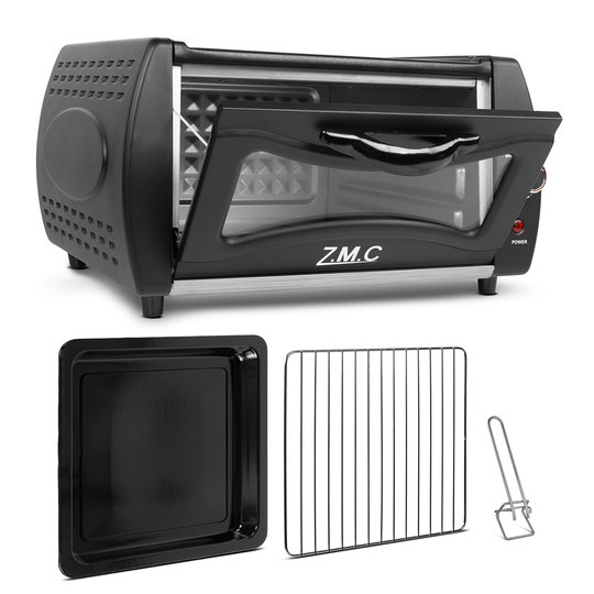 ZMC Mini Tandoor 2100W 22L - Minibackofen für Lahmacun, Pizza, Naan und Brot. Inklusive Backblech und Grillrost. Kompakt, leistungsstark, schnelles Aufheizen