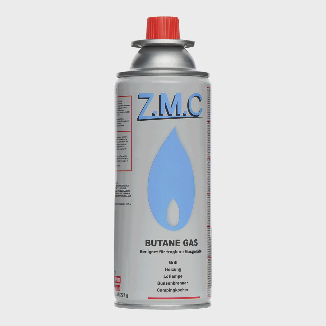 ZMC Butan Gaskartuschen 227g, Typ MSF-1a, Universal Gaskartusche mit Bajonett Anschluss für Campingkocher, Gasheizung, Gasbrenner, Unkrautbrenner