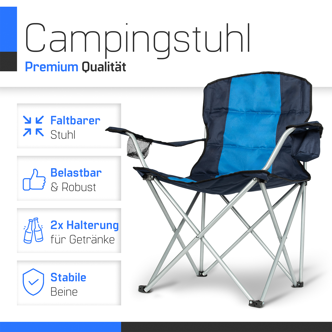 campingstuhl 120 kg belastbar Campingstuhl faltbar mit 2 Getränkehaltern, bis zu 120 kg, Outdoor – ZMC Camping