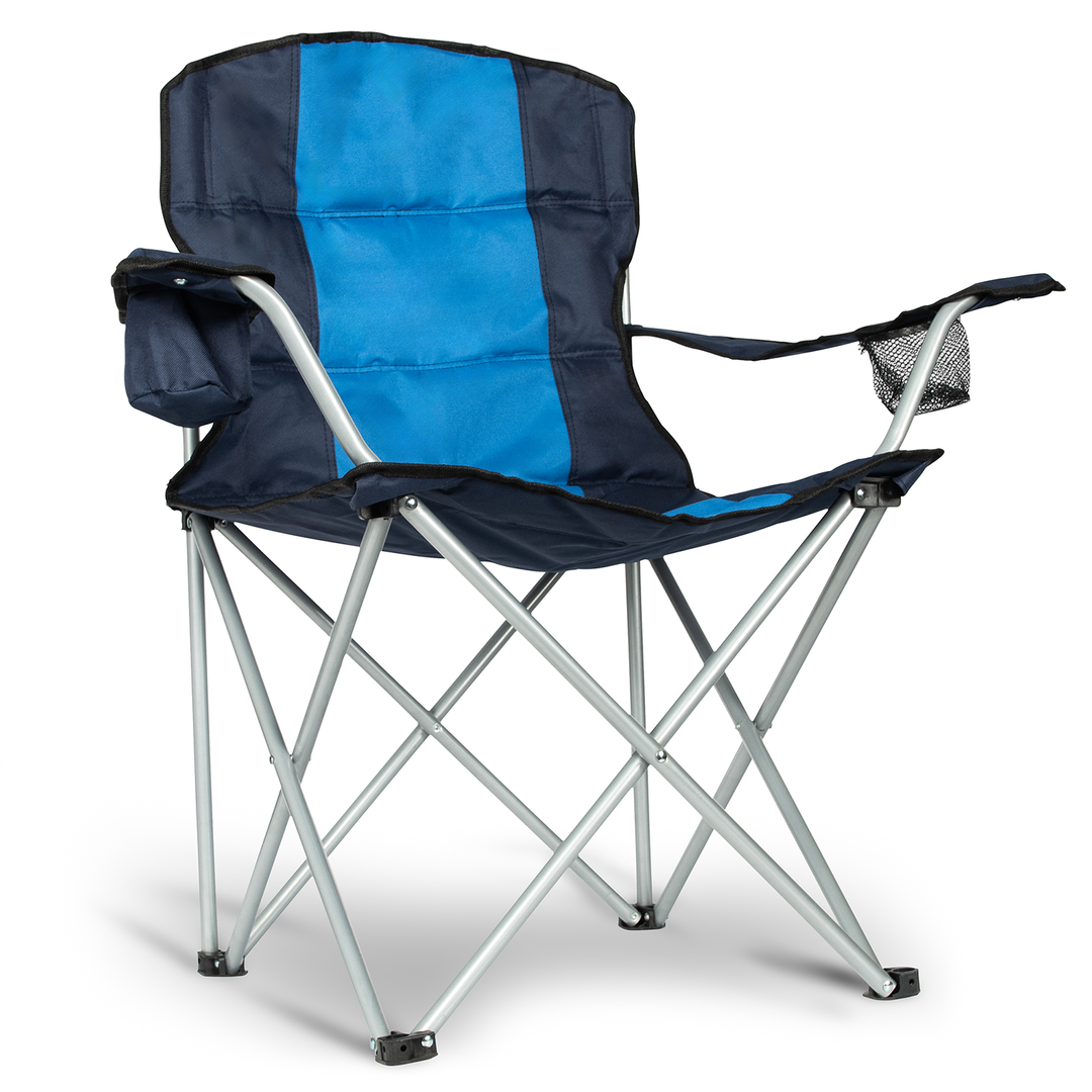 ZMC Campingstuhl faltbar mit 2 Getränkehalter und Tragetasche, Klappbarer Campingsessel, bis zu 120 kg Belastbar, Faltstuhl für Outdoor Aktivitäten