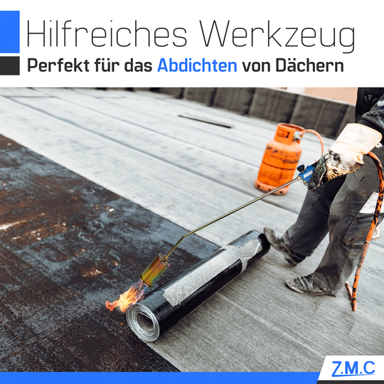 ZMC Unkrautbrenner 1850°C, Abflammgerät mit 60mm Brenndurchmesser, 90cm Rohr, inkl. 5m Schlauch und 2 Konterschlüsseln, Unkrautvernichter ideal für effektive Unkrautbekämpfung