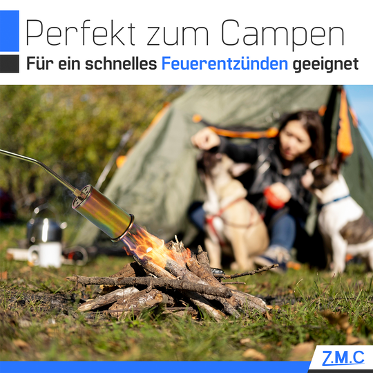 ZMC Unkrautbrenner 1850°C, Abflammgerät mit 60mm Brenndurchmesser, 90cm Rohr, inkl. 5m Schlauch und 2 Konterschlüsseln, Unkrautvernichter ideal für effektive Unkrautbekämpfung